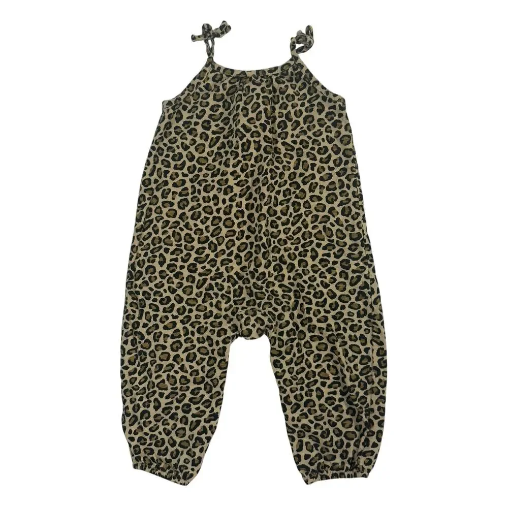 Old Navy Baby 18-24M Leopard Print Romper Snap Leg Jumpsuit